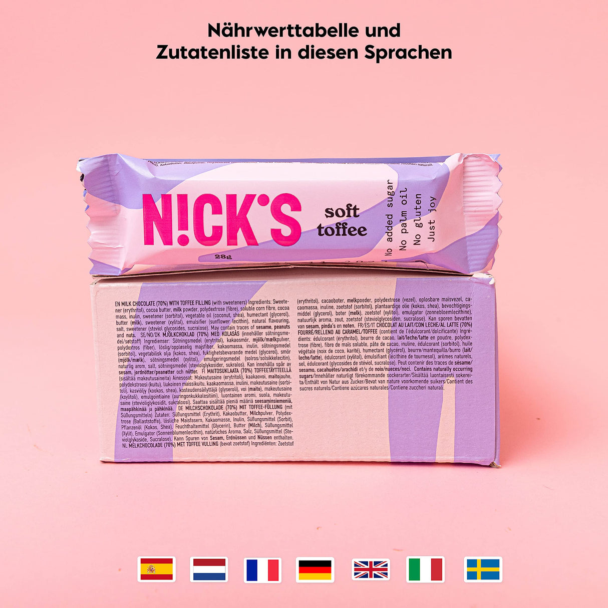 Nicks Keto Bars Erdnüsse N Fudge, Schokoladen Erdnüsse Karamell -Snacks, 175 Kalorien, 3,9 Nettokohlenhydrate, kein Zucker, glutenfrei, kohlenhydratarm (15 x 40 g)