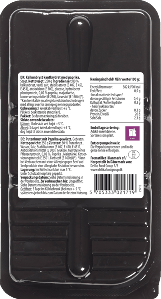 Kalkun m Paprika Gott Schlucht 250 g