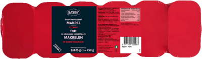 Makrel i Tomat Sæby 6x125 g