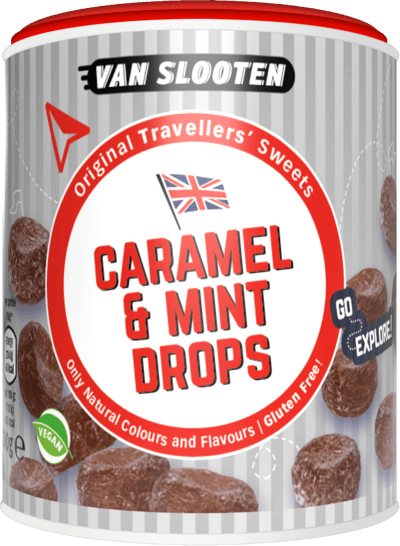 Van Slooten Travellers' Sweets Caramel Mint drops 200g