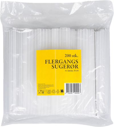 Flergangssugerør 200 stk Klar 19 cm