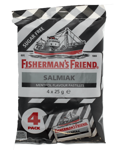 Fisherman's Friend Salmiak Black Stripe 4-pak 100 g