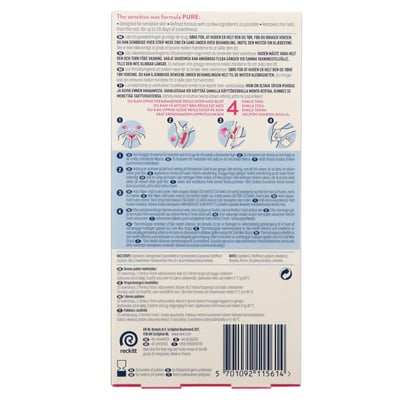 Veet pura cera fredda strisce sensibili ben e krop 22 stk