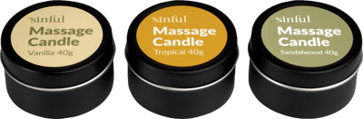 Sinful Massagelys Sæt 3 x 40 g