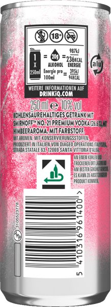 Smirnoff Ice Raspb 10% 025l + pant