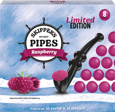Skipper Pipe Hindbær Malaco 136g