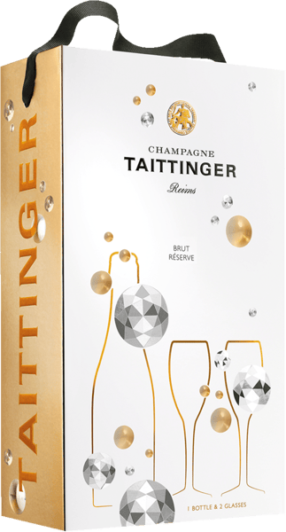 Taittinger Brut Reserve Giftpack med 2 glas
