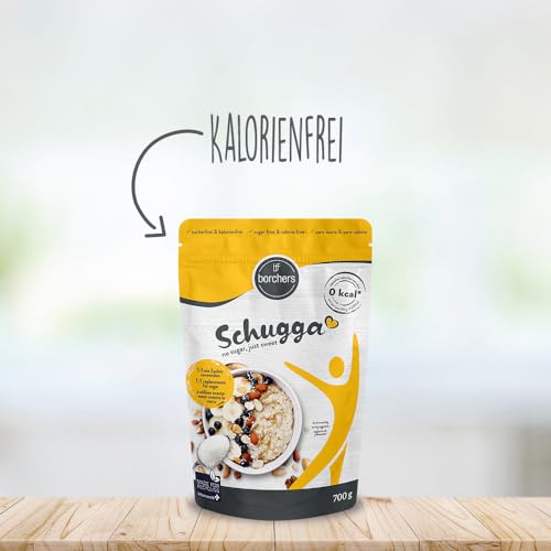 borchers Schugga 700 g | Fara zahar, doar dulce | geanta XXL | Eritritol cu ​​îndulcitor cristalin de sucraloză | Alternativa zahărului | Îndulcitor | Fără calorii | 0,7 kg