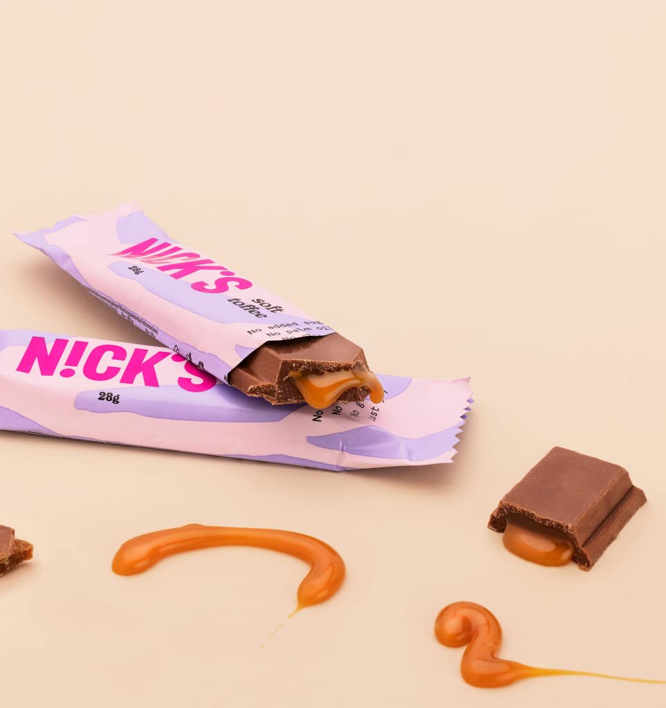 Nicks Schokoladen -Keto -Bar Favoriten mit Schokoladenstangen ohne zugesetzten Zucker, glutenfreie, niedrige Kohlenhydrat -Süßigkeiten (12 Snacks Riegel)