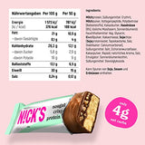 Nicks Protein Barmischung, Keto -Proteinbalken mit niedrigen Kohlenhydraten ohne Zucker zu Zucker, glutenfrei | 15G -Protein mit Kollagen (9 Proteinbalken x 50 g)