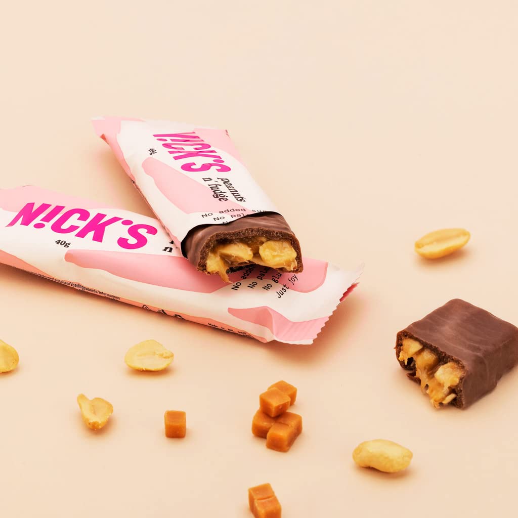 Nicks Chocolate Keto Bar Favoriti Mescola con barrette di cioccolato senza zucchero aggiunto, senza glutine, dolci a basso contenuto di carboidrati (12 snack bar)