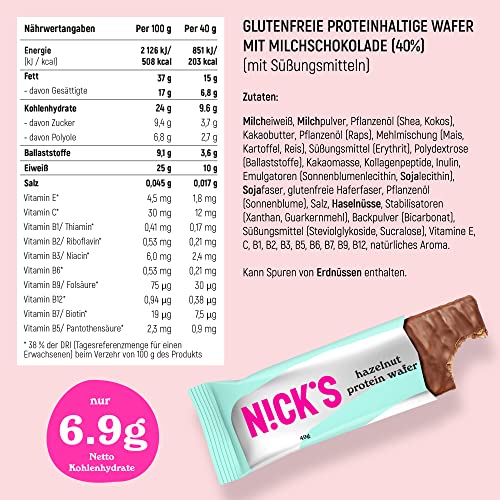 Nicks Keto Bars Erdnüsse N Fudge, Schokoladen Erdnüsse Karamell -Snacks, 175 Kalorien, 3,9 Nettokohlenhydrate, kein Zucker, glutenfrei, kohlenhydratarm (15 x 40 g)