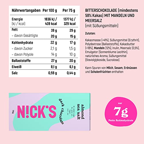 Nicks chokladkakor blandas utan tillsatt socker, glutenfri, låg kolhydrat, ingen palmolja, keto choklad (3x75g)