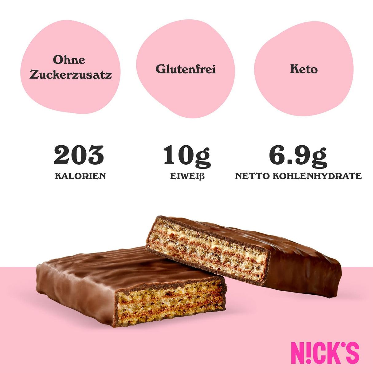 Nicks Keto Bars Erdnüsse N Fudge, Schokoladen Erdnüsse Karamell -Snacks, 175 Kalorien, 3,9 Nettokohlenhydrate, kein Zucker, glutenfrei, kohlenhydratarm (15 x 40 g)