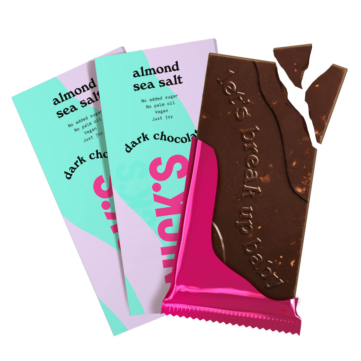 NICKS Chocolate Bars Mix with no added sugar, Gluten-free, Low carb, no palm oil, Keto Chocolates (3x75g)