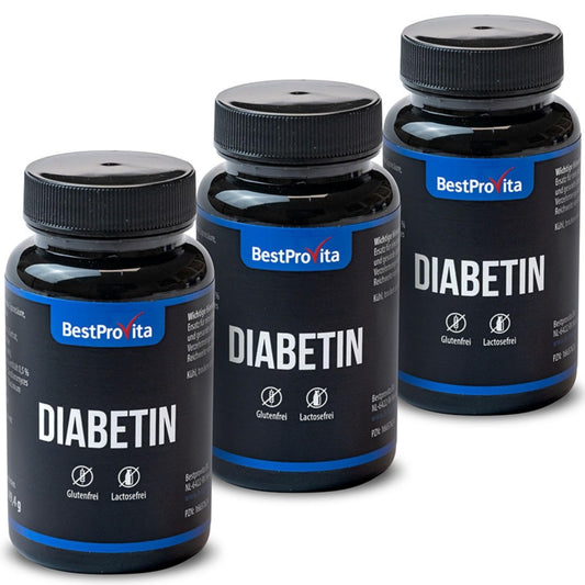 BestProvita Diabetin -kapsler (3 x 60 Diabetin -kapsler) - Naturlig multivitaminstøtte til type 2 -diabetes, blodsukkersænkning og diabetes vitaminer