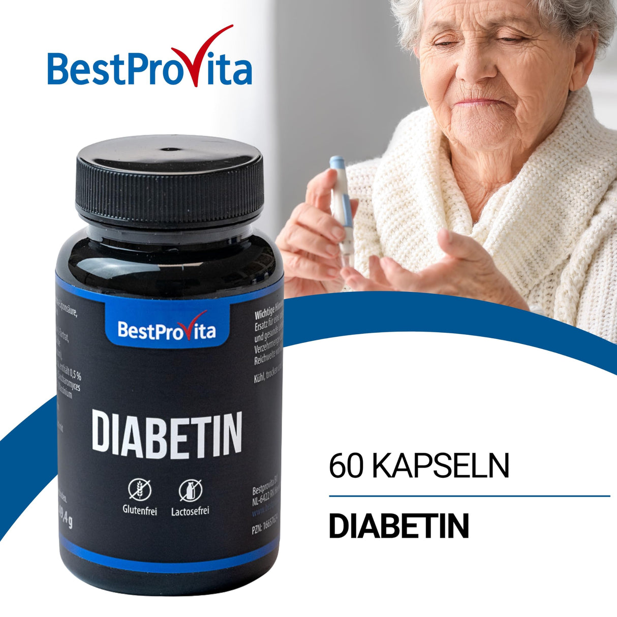 Bestprovita capsule di diabetina (3 x 60 capsule di diabetina) - supporto multivitaminico naturale per diabete di tipo 2, abbassamento dello zucchero nel sangue e vitamine del diabete