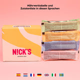 Nicks Protein Barmischung, Keto -Proteinbalken mit niedrigen Kohlenhydraten ohne Zucker zu Zucker, glutenfrei | 15G -Protein mit Kollagen (9 Proteinbalken x 50 g)