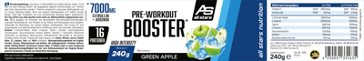 All Stars Pre-Workout Booster Extreme Grøn Æble 240g