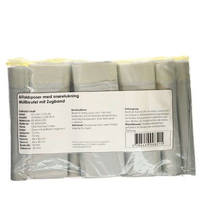 BUYit Affaldsposer m Snøreluk 10x20 Stk
