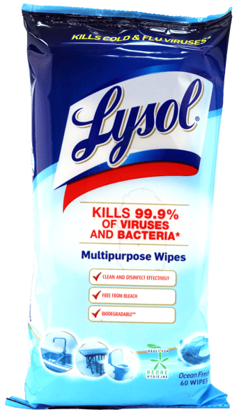 Lysol șterge ocean proaspăt 60 stk