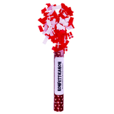 Konfettirør rød hvid - 30 x 5 cm