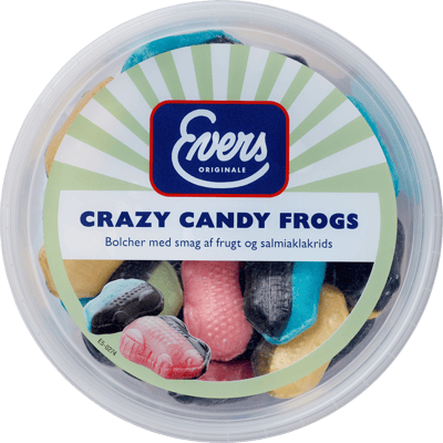 Evers Crazy Candy Frogs 180g bøtte