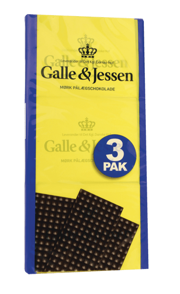 Galle og Jessen Pålægschokolade Mørk 3-Pak 324 g