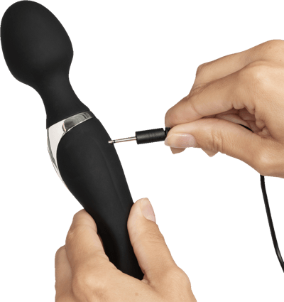 Syndig krøllete dobbelt glede Opladelig Magic Wand Vibrator