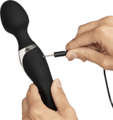 Syndig krøllete dobbelt glede Opladelig Magic Wand Vibrator