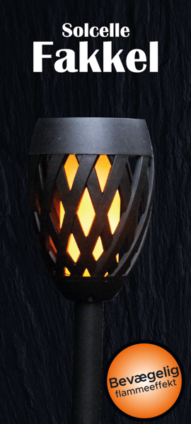 Fakkel m 12 led og solcelle dk