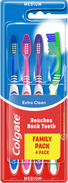 Colgate Extra Clean Tandbørste 4-pak