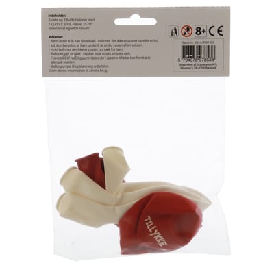 Ballon Tillykke Rø Hv 6st 25cm