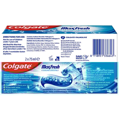 Colgate Max Fresh Cooling Crystals Tandpasta 2x75 ml