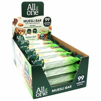 Allt i en Müslibar nötter och mjölkchoklad 25 g.