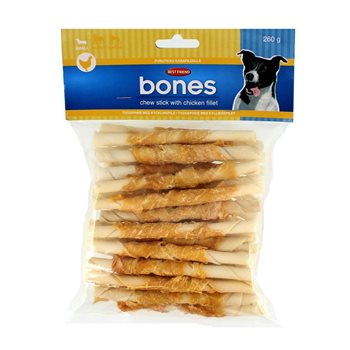 Bästa vän Bones w/Chicken Chewing Sticks 260g.